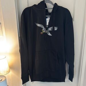 Black Hoodie with Eagle Design